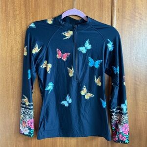 Johnny Was Gracie Butterfly surf swim top M